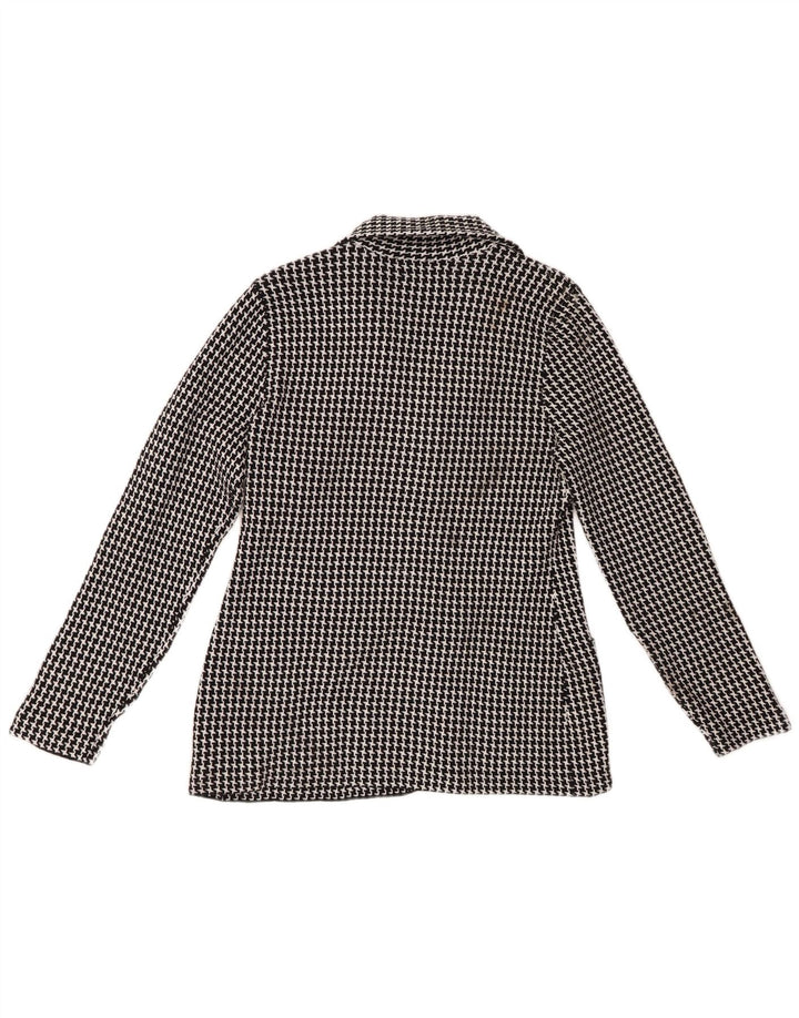 CHAPS Chaqueta tipo blazer de punto con 3 botones para mujer UK 12 Medium Black Houndstooth