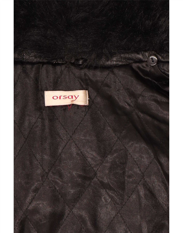 Abrigo de cuero para mujer Orsay UK 10 Small Black