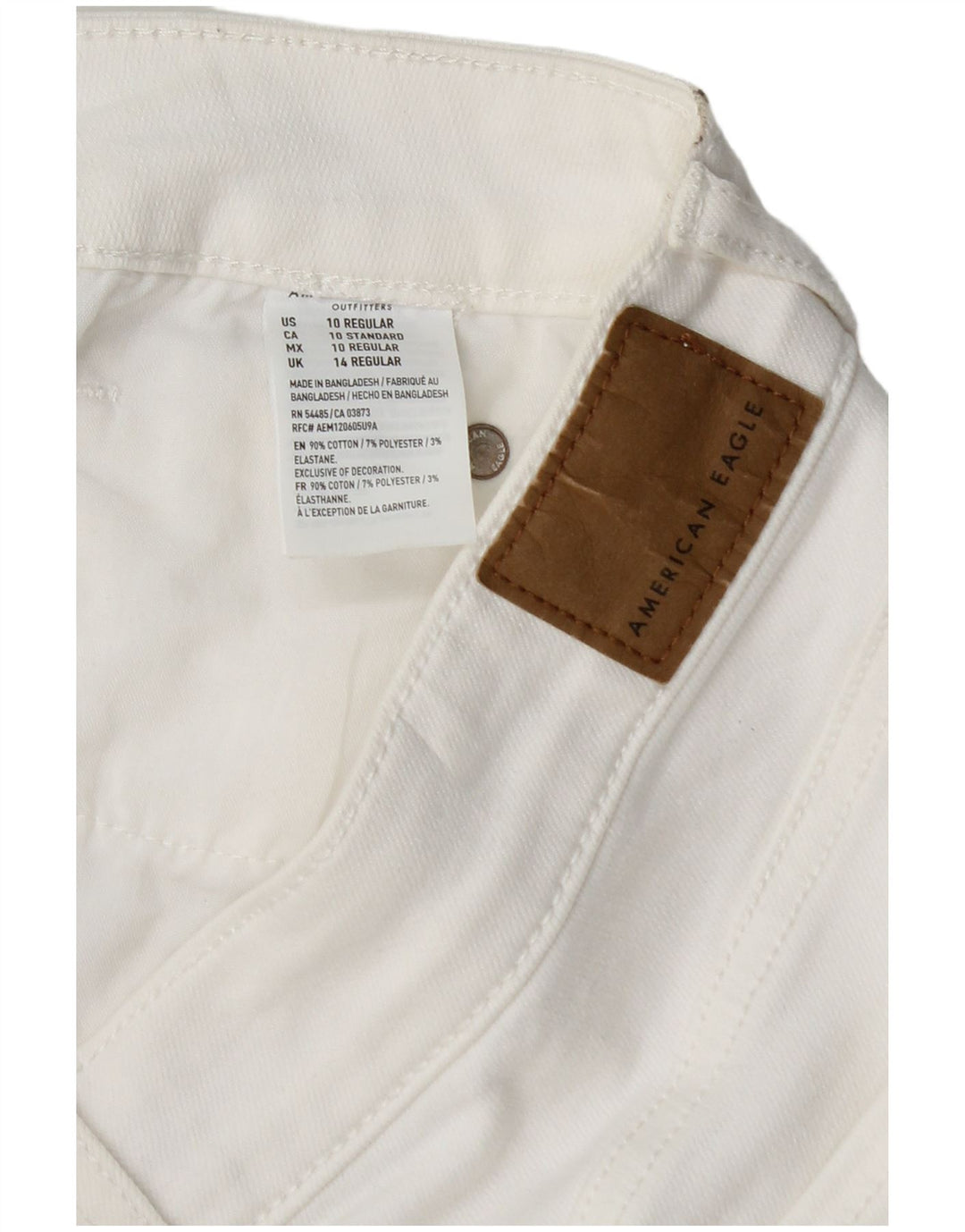 AMERICAN EAGLE Minifalda vaquera para mujer UK 14 Medium W30 Algodón blanco