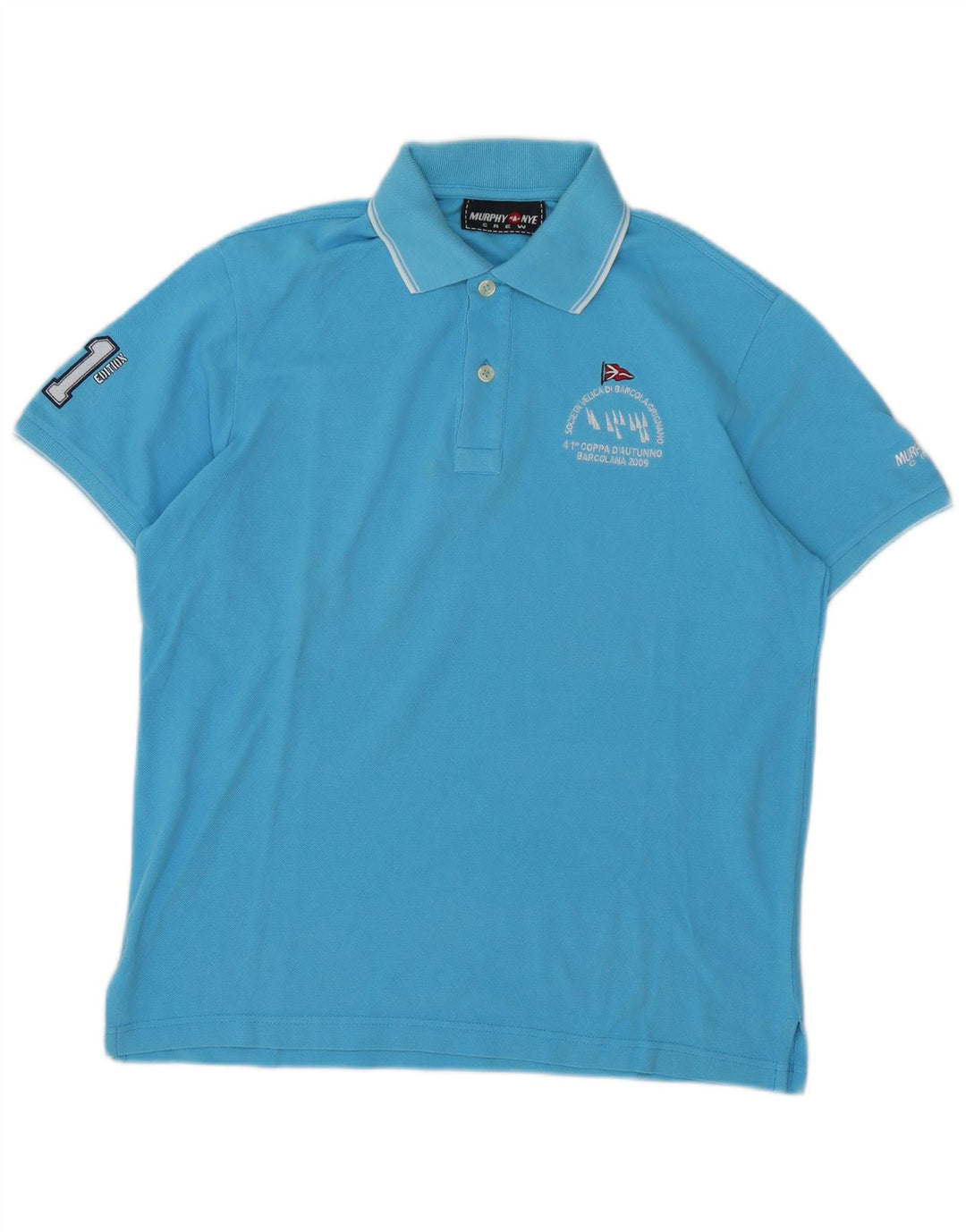 Murphy & Nye Polo gráfico para hombre de algodón azul grande