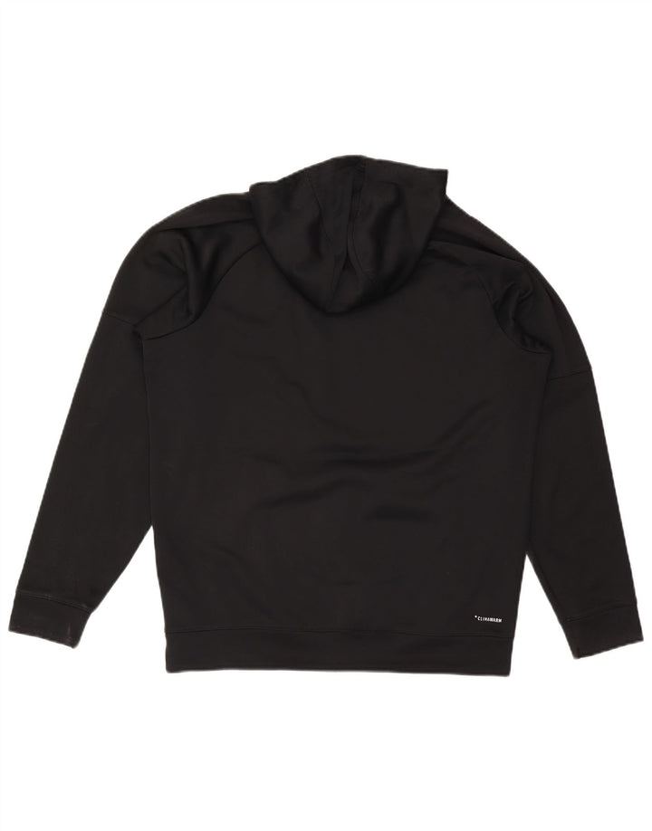Adidas Climawarm Graphic Sudadera con capucha para hombre, tamaño grande, poliéster negro