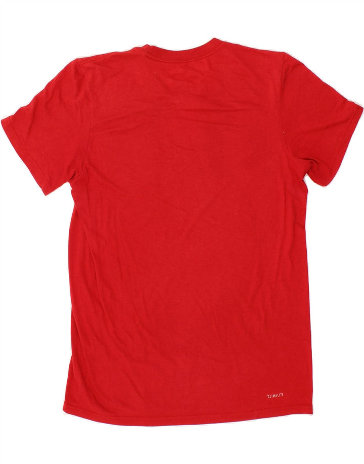 ADIDAS Mens Graphic T-Shirt Top Medium Red Cotton Vintage Adidas and Second-Hand Adidas from Messina Hembry 