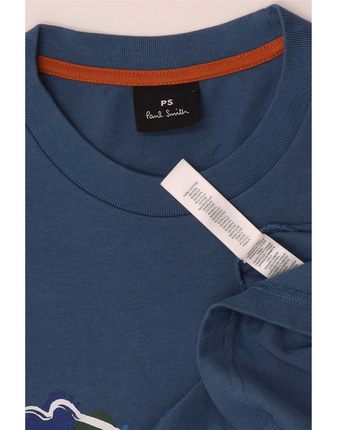 Paul Smith Camiseta gráfica para hombre Top grande de algodón azul