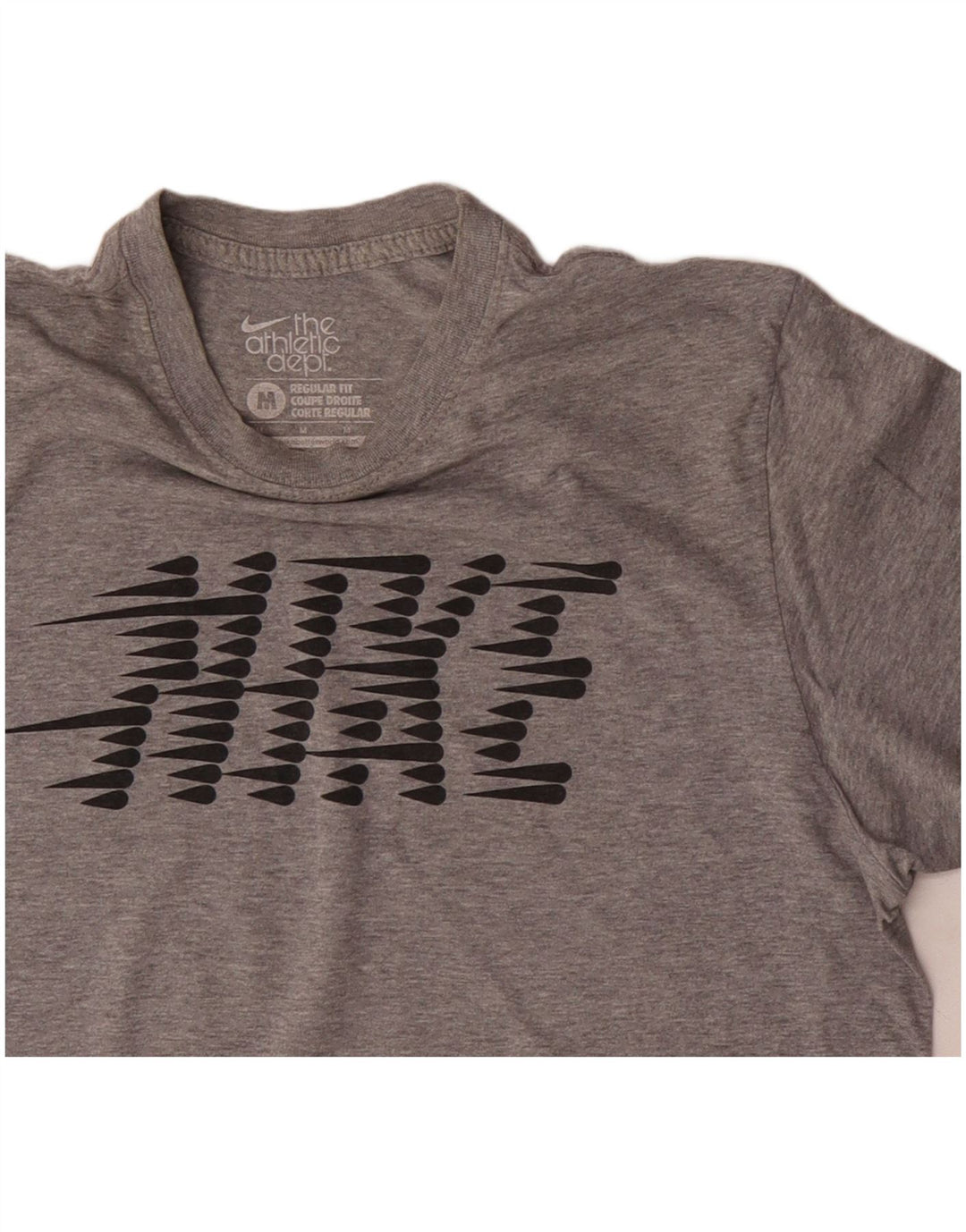 Nike Camiseta de corte regular con gráfico para hombre Top de algodón moteado en gris medio