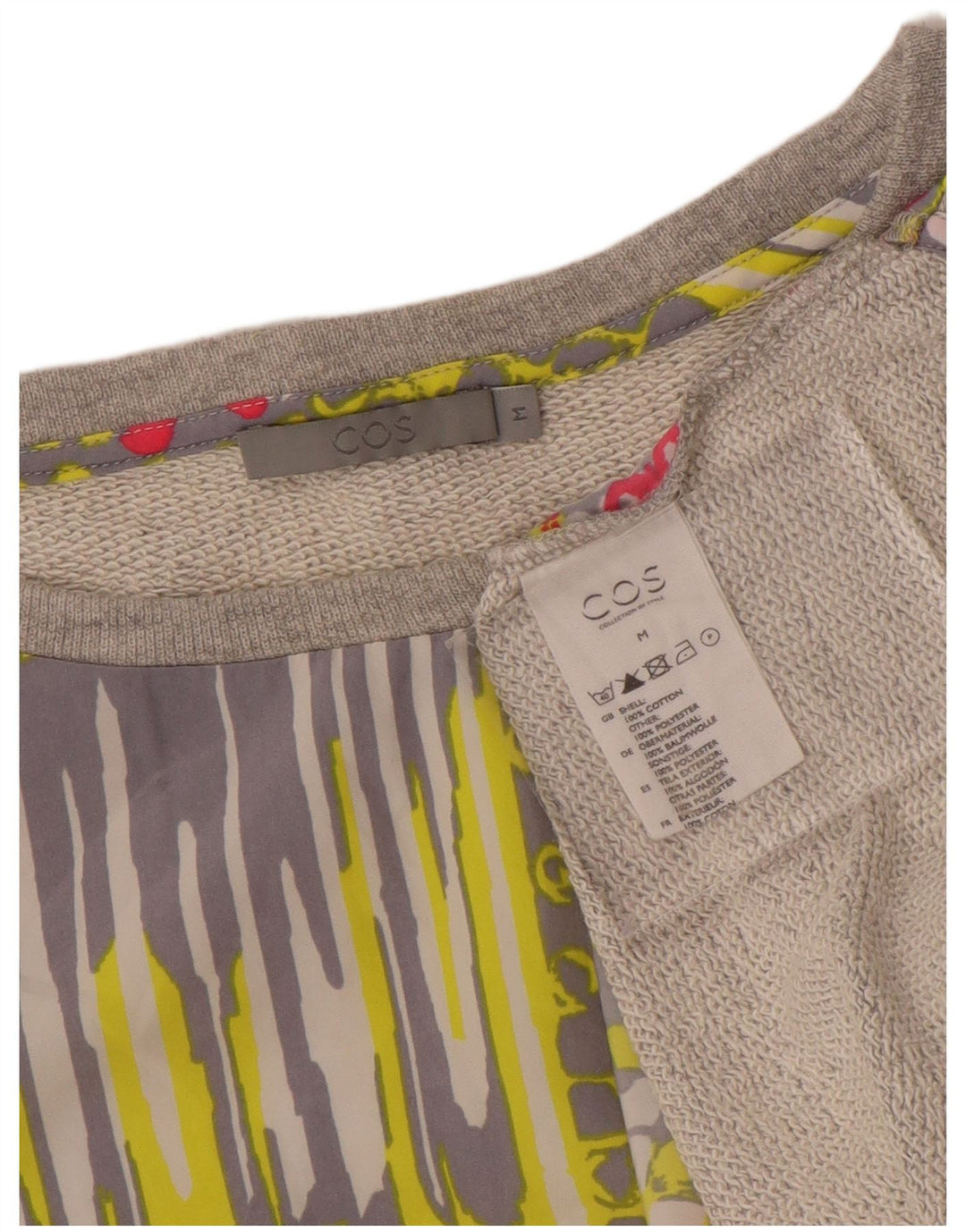 Cos Sudadera para mujer Jumper UK 14 Algodón geométrico gris medio