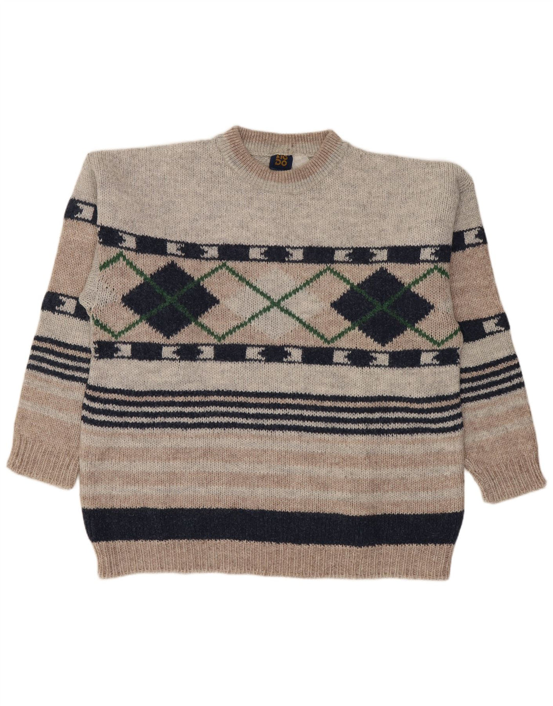 Lotto Suéter De Cuello Redondo Para Hombre Grande Gris Argyle/Diamante