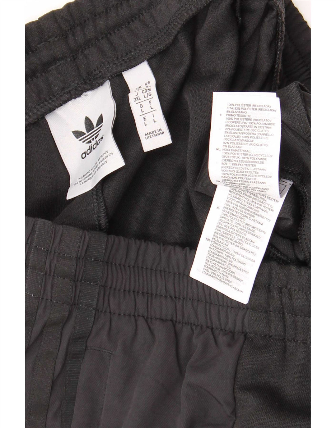 Adidas Hombre Pantalones De Chándal Joggers Large Negro Colorblock Poliéster