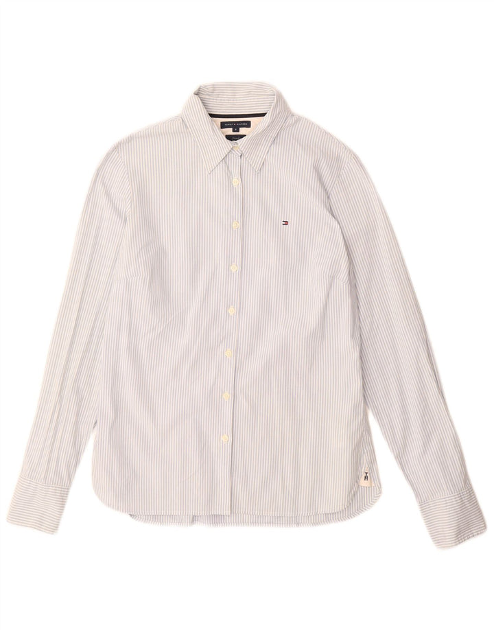 Tommy Hilfiger Camisa para mujer US 8 Algodón azul medio a rayas