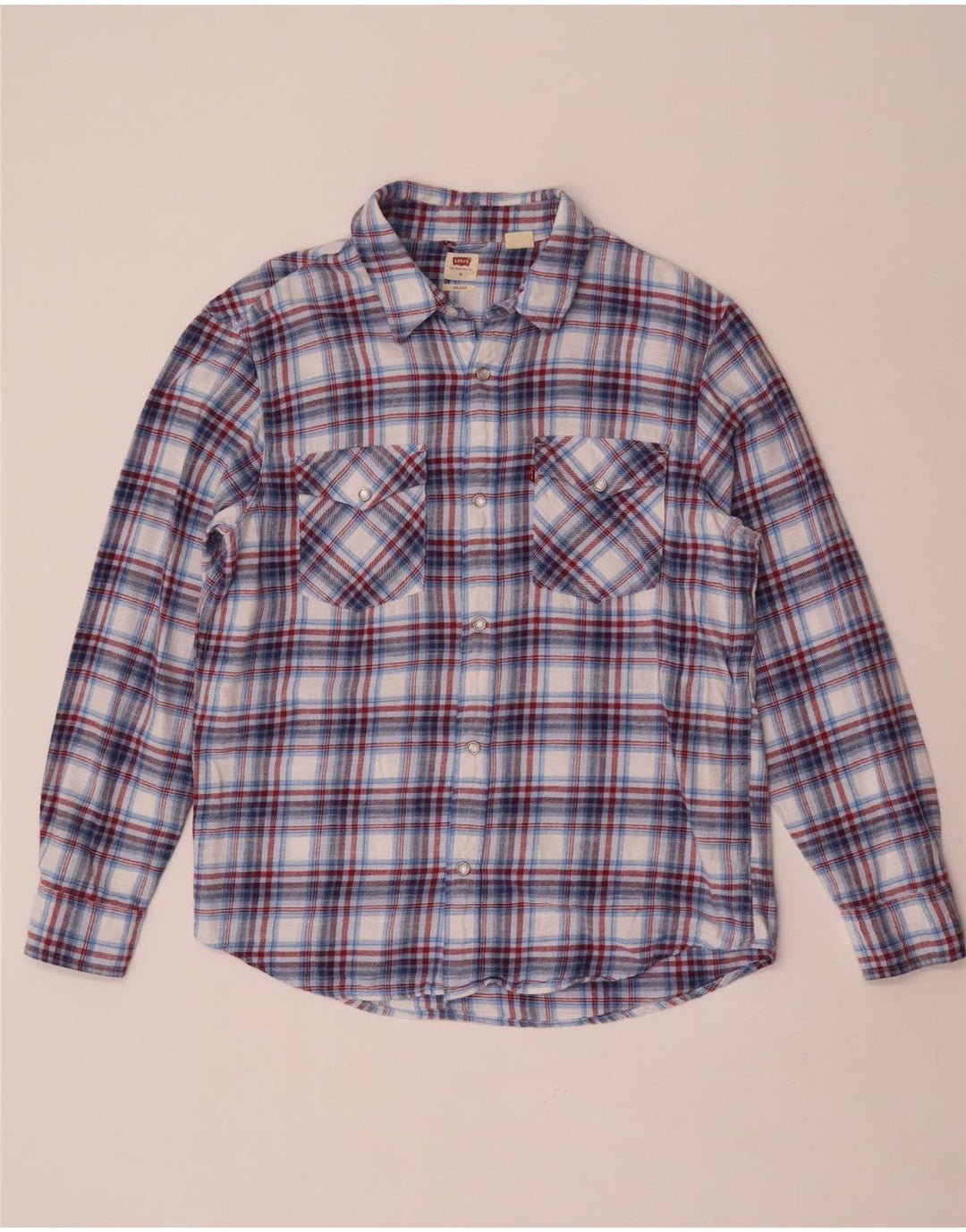 Levi's Hombre Camisa De Franela De Algodón A Cuadros Azul Medio