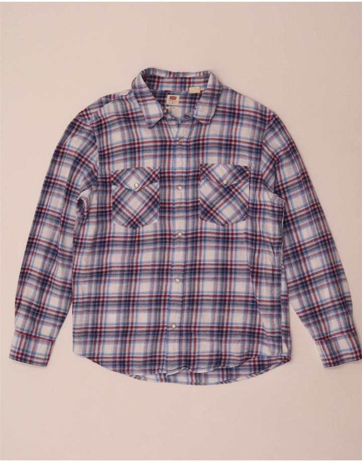Levi's Hombre Camisa De Franela De Algodón A Cuadros Azul Medio