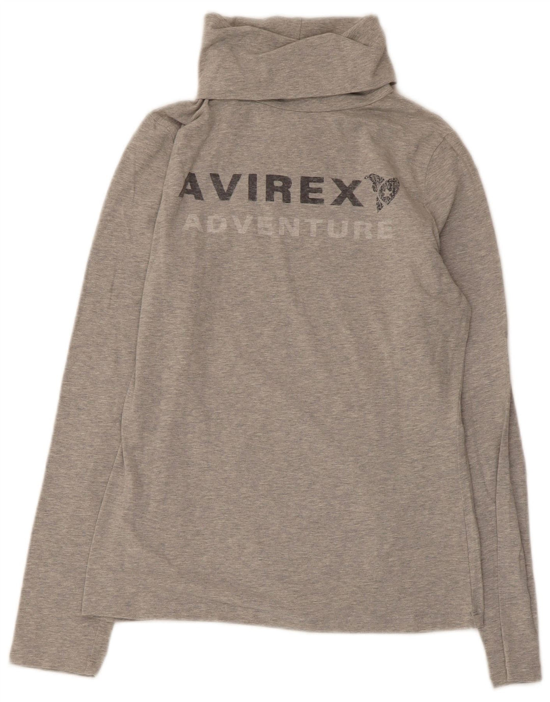 Avirex Top gráfico para mujer manga larga UK 42 Algodón gris medio