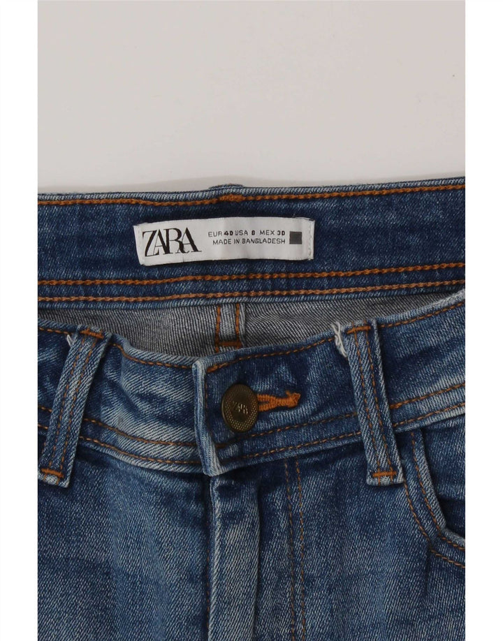 Zara Jeans Slim Desgastados para Mujer EU 40 Medium W30 L27 Azul