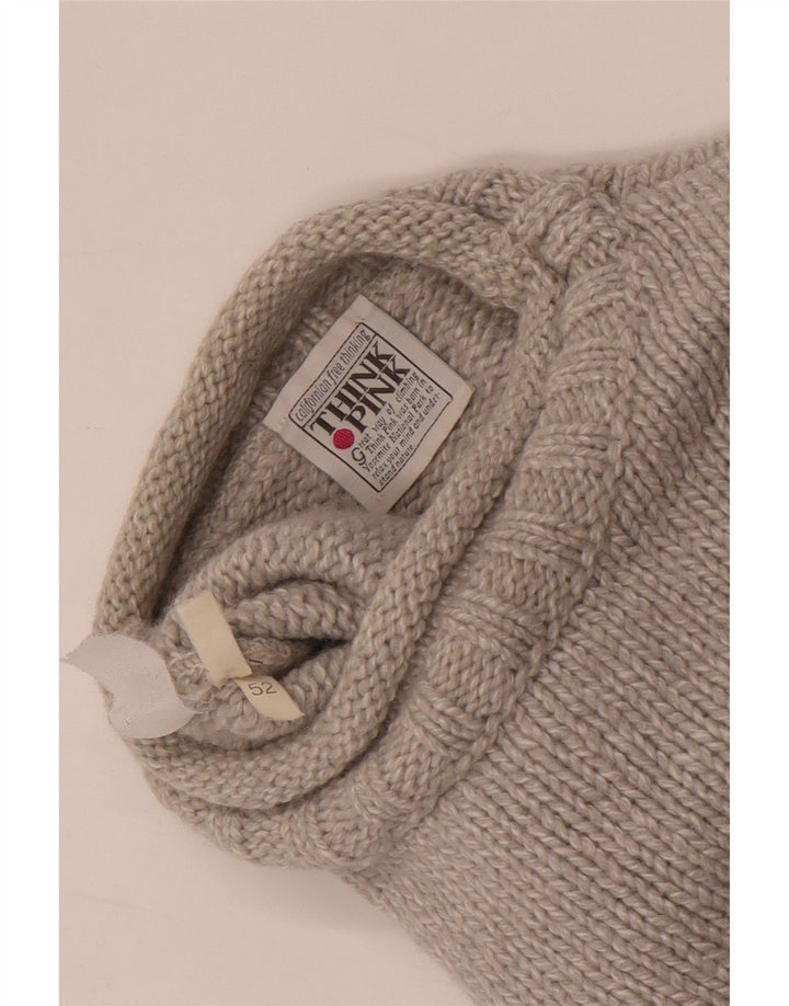 Think Pink Jersey de cuello redondo para hombre IT 52 Large Grey