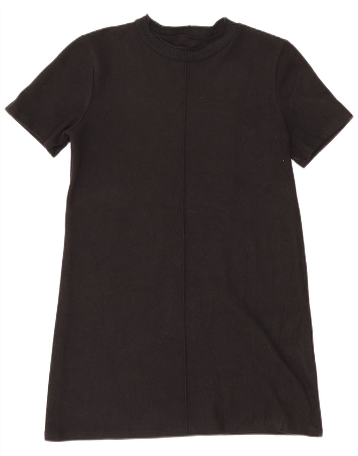 Zara Vestido tipo jersey para mujer UK 44 Mediano Poliéster negro