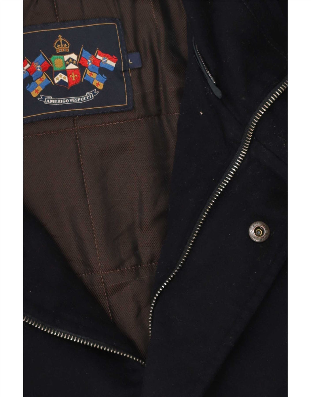 Amerigo Vespucci Abrigo cortavientos para hombre UK 40 Large Azul marino