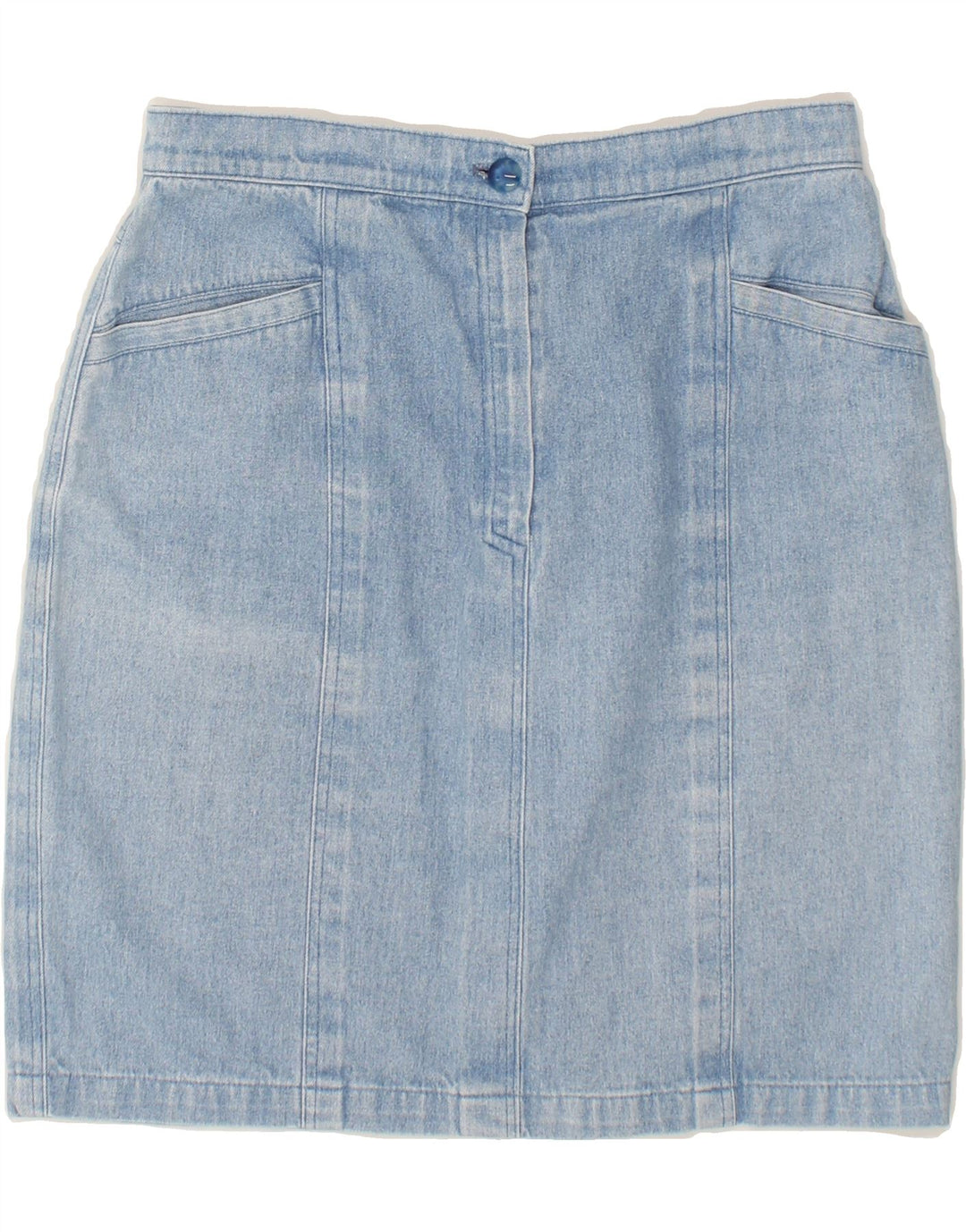 VINTAGE Womens Denim Skirt W28 Medium Blue Cotton Vintage Vintage and Second-Hand Vintage from Messina Hembry 