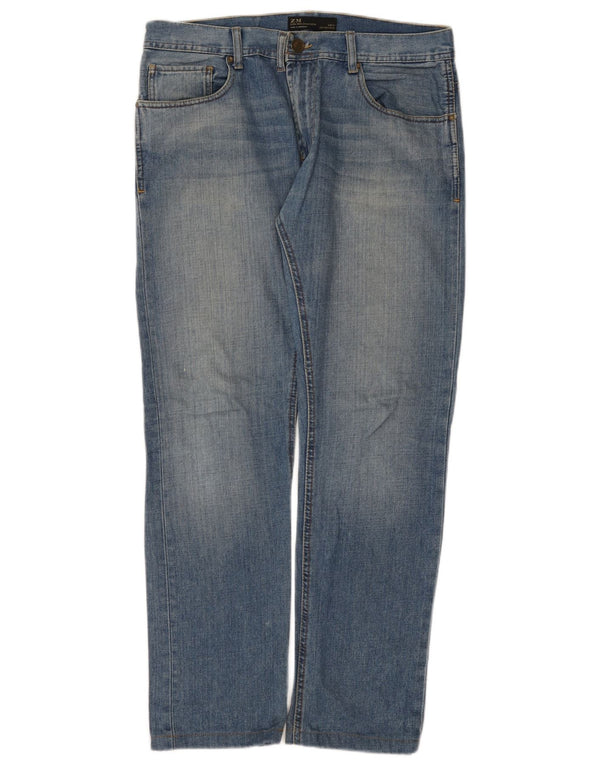 Zara Jeans rectos para hombre EU 34 Large W34 L31 Azul