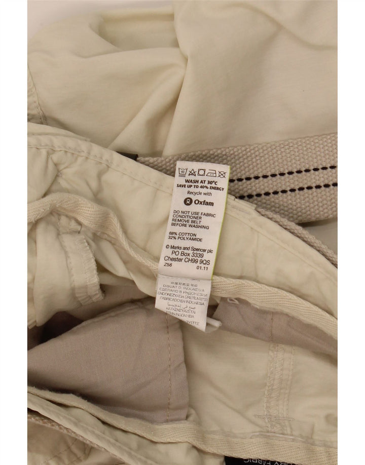 MARKS & SPENCER Bermudas tipo cargo para hombre W38 XL Algodón beige