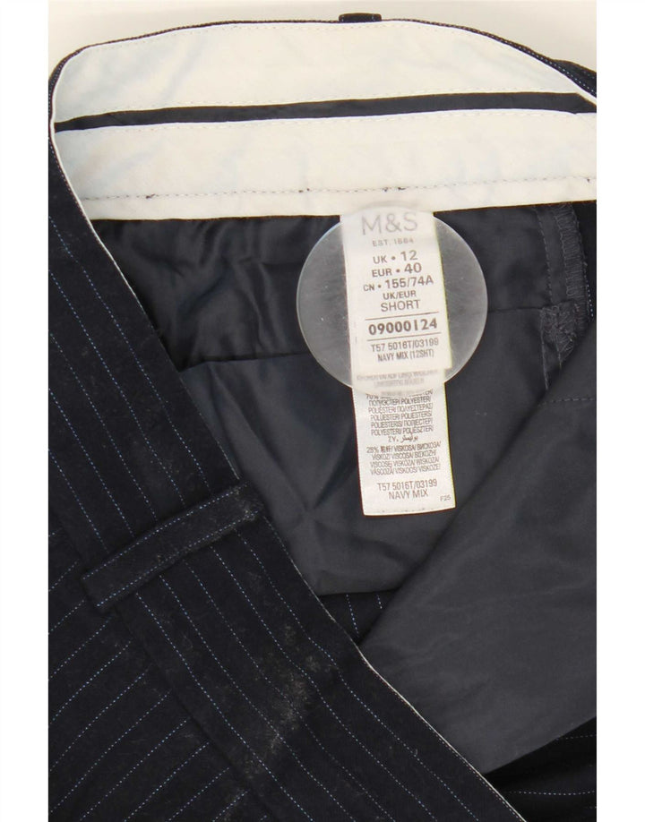 Marks & Spencer Pantalones de traje para mujer UK 12 Medium W32 L27 Azul marino