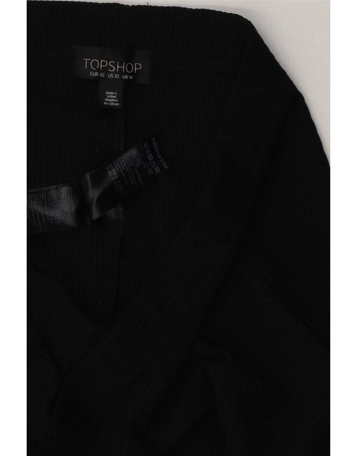 Topshop Pantalones acampanados para mujer UK 44 Large Poliéster negro