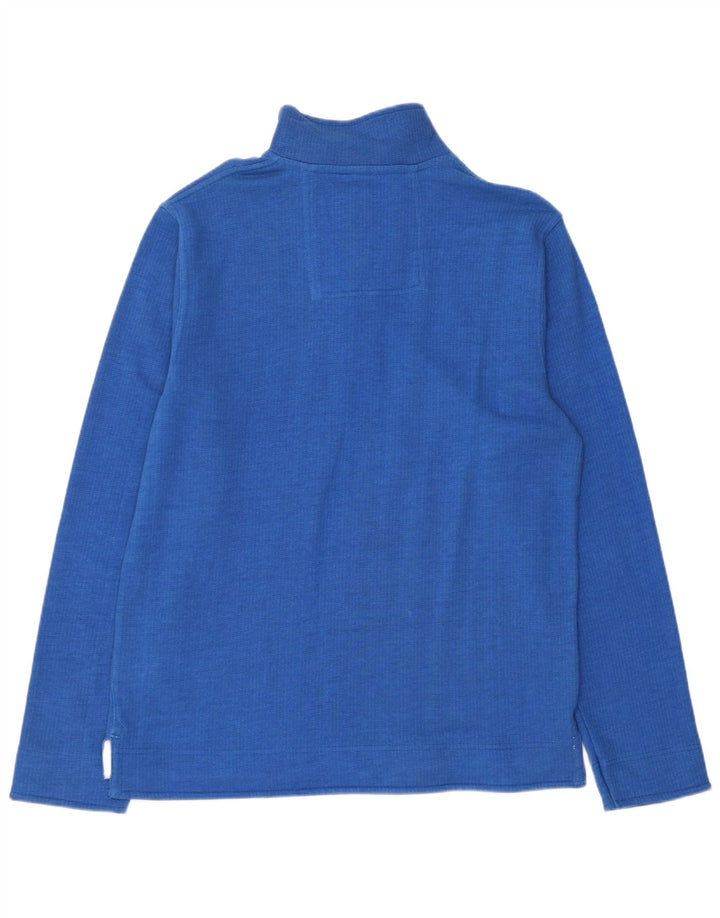 Crew Clothing - Sudadera con cuello y cremallera para hombre, jersey de algodón azul medio