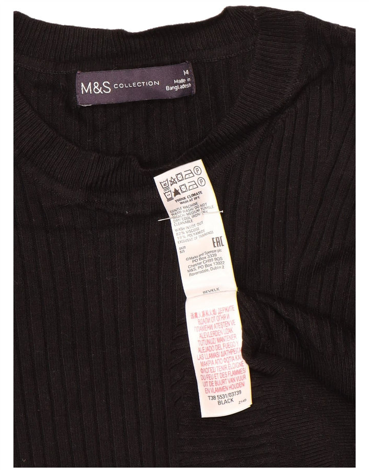 Marks & Spencer - Jersey de cuello redondo para mujer, talla 40, talla M, color negro