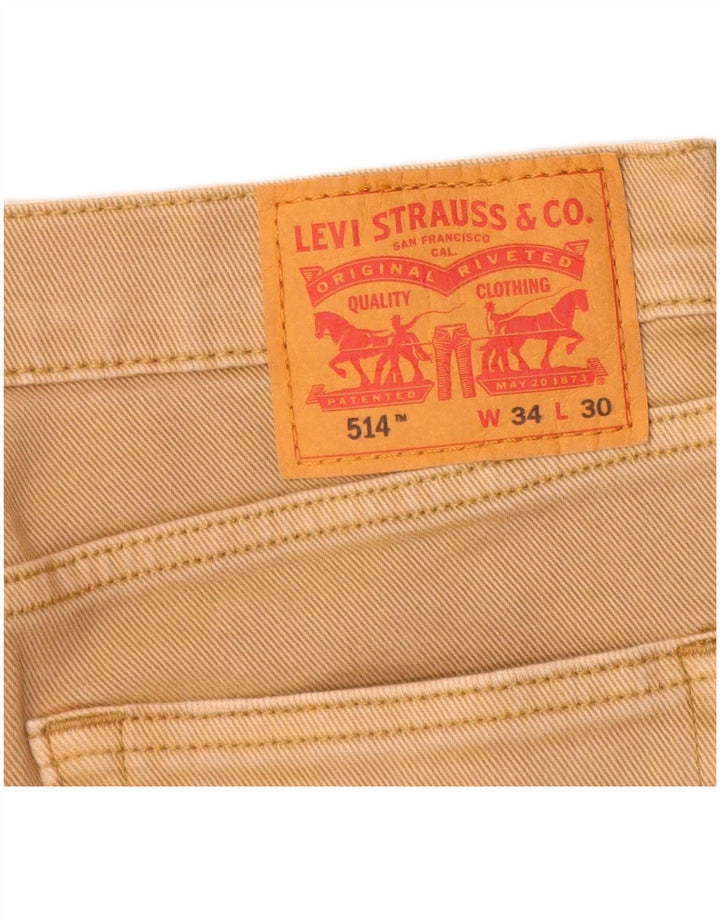 Levi's Mens 514 Denim Shorts W34 Grande Algodón Beige