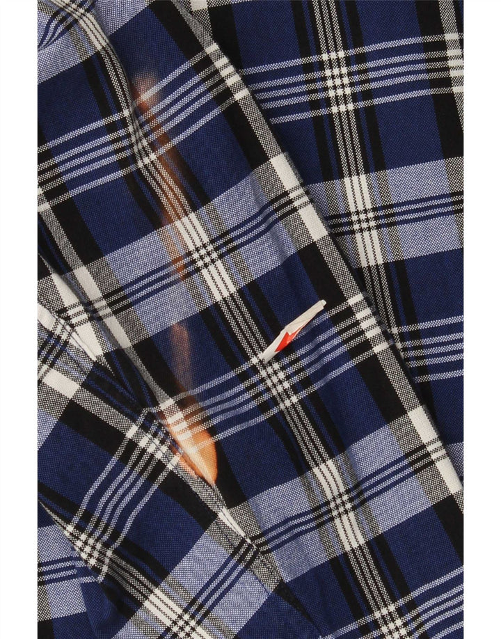 Tommy Hilfiger Camisa alta para hombre 4XL Algodón a cuadros azul marino