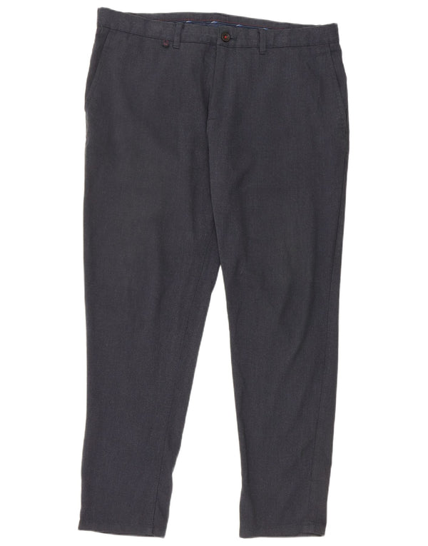 Zara Mens Slim Chino Pantalones EU 44 Large W34 L28 Azul Marino