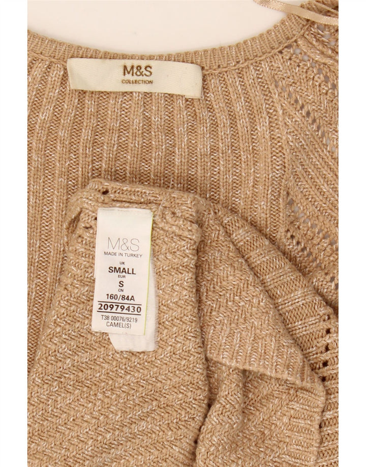 Marks & Spencer Suéter tipo cárdigan extragrande para mujer Reino Unido 10 Pequeño beige moteado