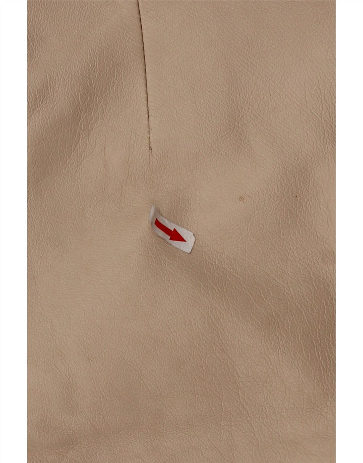 Falda de cuero vintage para mujer W30 Beige medio