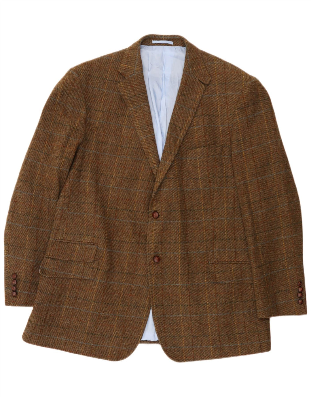 Marks & Spencer Chaqueta tipo blazer de 2 botones para hombre UK 48 2XL Lana a cuadros marrón