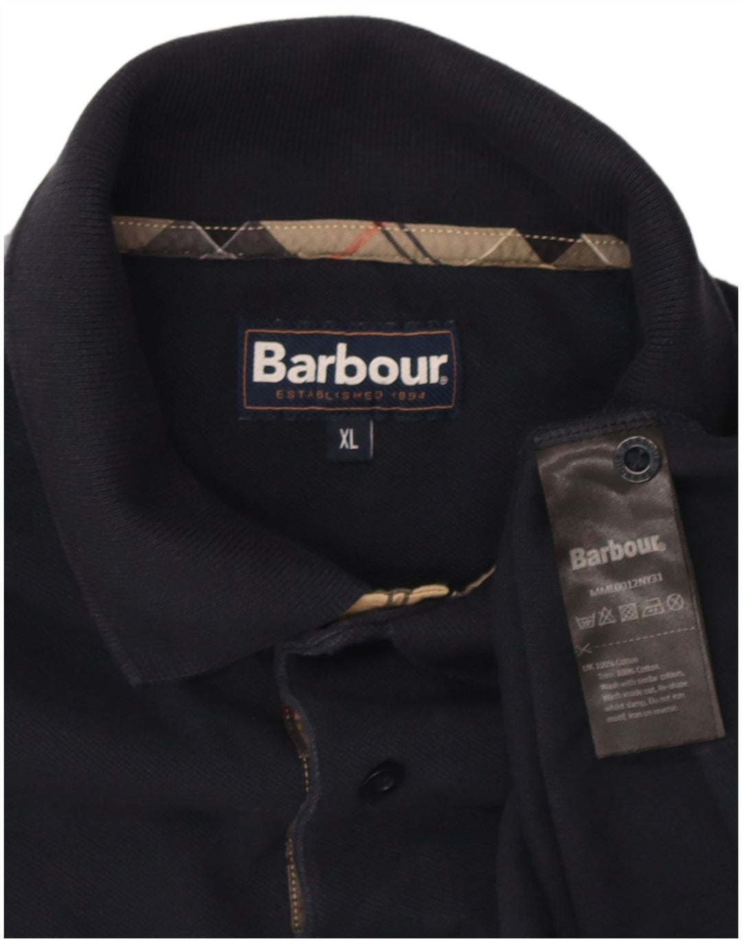 Polo Barbour Hombre XL Algodón Azul Marino