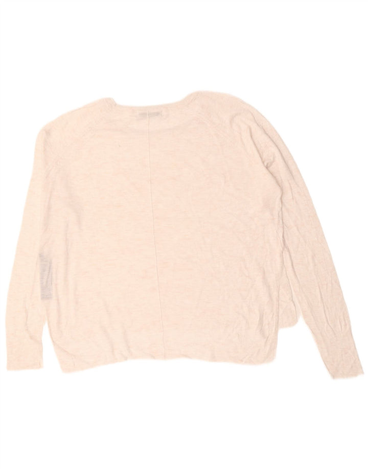 Zara - Jersey extragrande con cuello redondo para mujer, talla 40, talla grande, viscosa blanca