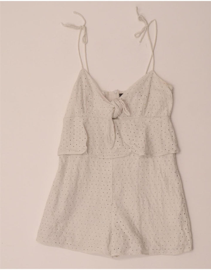 Zara Mujer Mono Corto Reino Unido 10 Pequeño Blanco