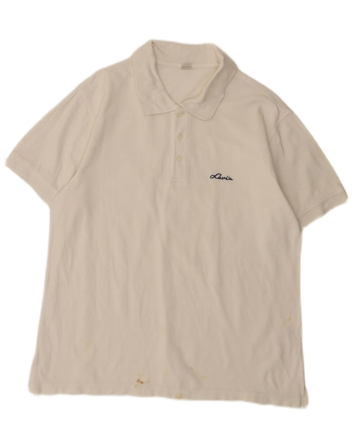 Polo Levi's para hombre de algodón blanco grande