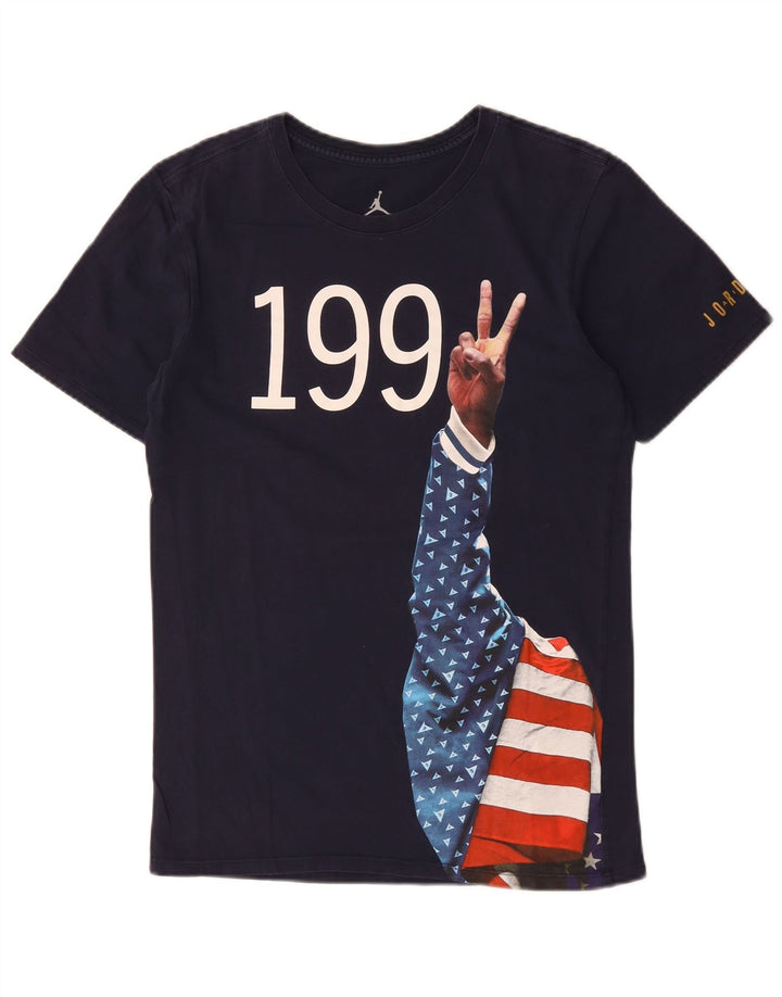 JORDAN Camiseta gráfica para hombre Top Small Azul marino Algodón