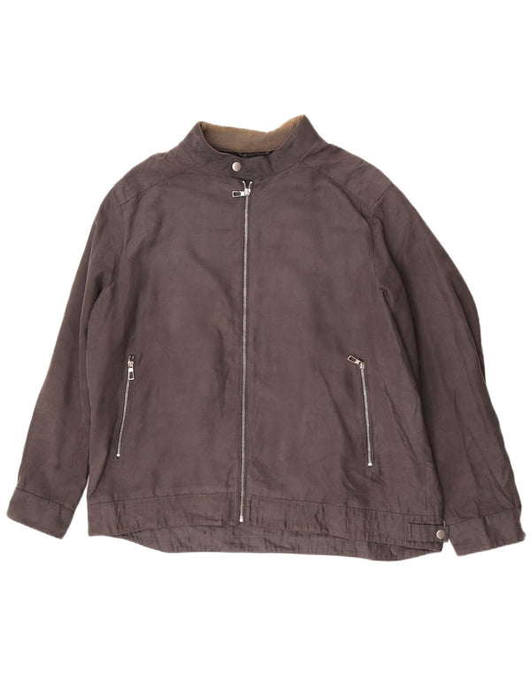 Marks & Spencer Chaqueta Bomber para Hombre UK 46 3XL Gris Poliéster