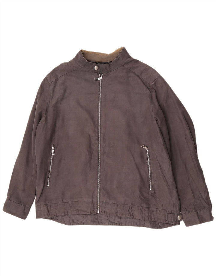 Marks & Spencer Chaqueta Bomber para Hombre UK 46 3XL Gris Poliéster