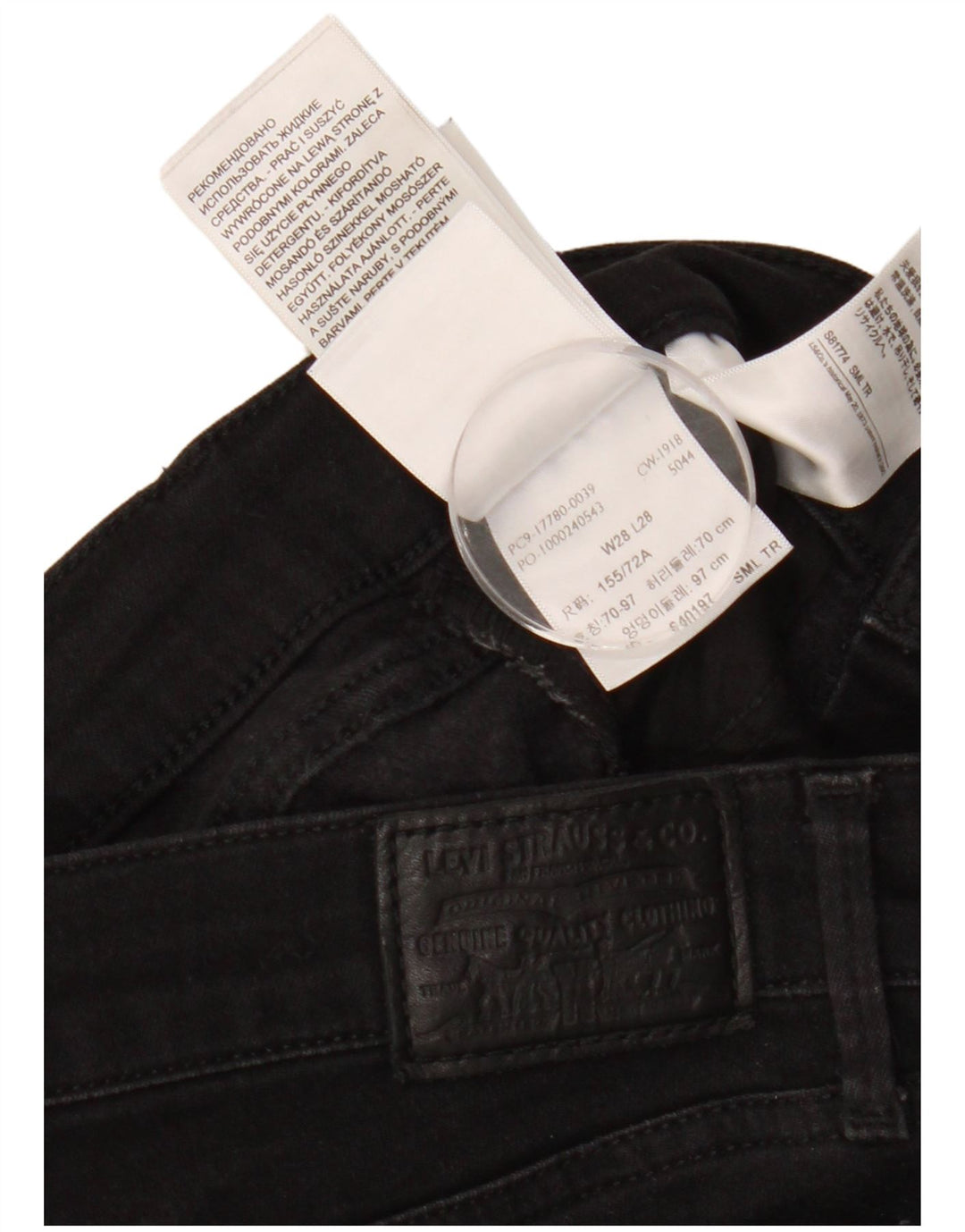 LEVI'S Jeans ajustados de talle medio 710 para mujer W28 L28 Algodón negro