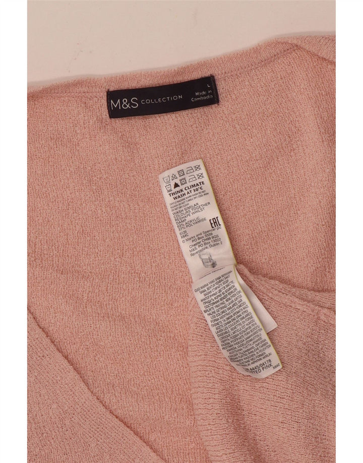 Marks & Spencer Suéter tipo cárdigan extragrande para mujer Reino Unido 46 Acrílico rosa grande