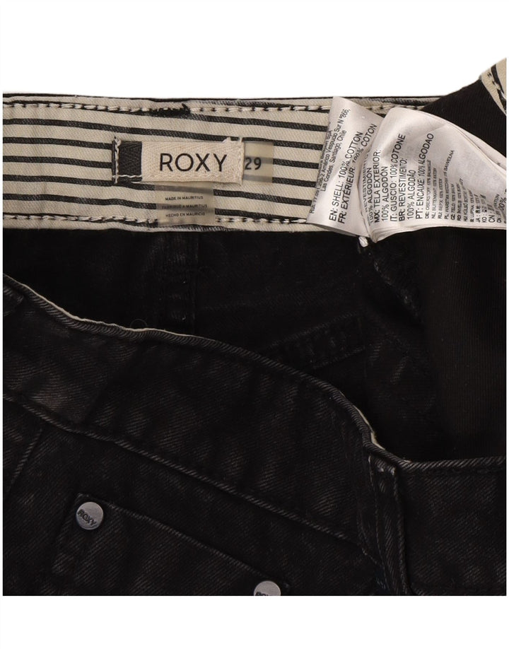 Pantalones Cortos De Mezclilla Roxy Mujer W29 Algodón Negro Mediano