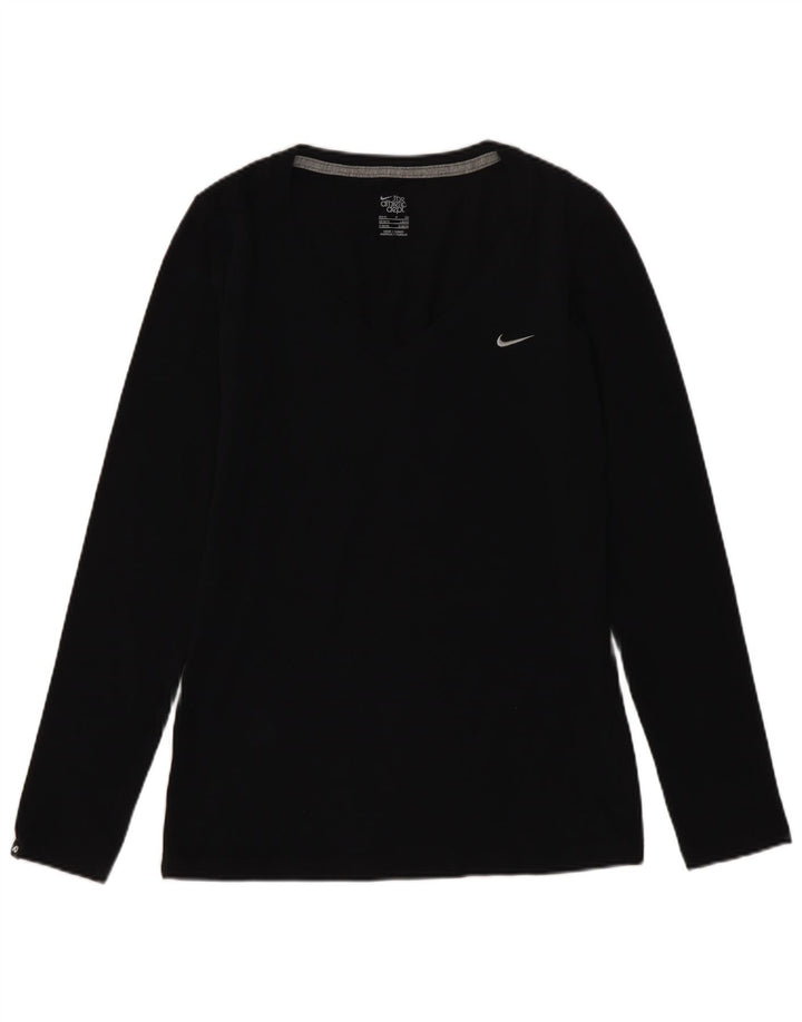 Nike Camiseta de manga larga para mujer UK 8/10 Small Negro