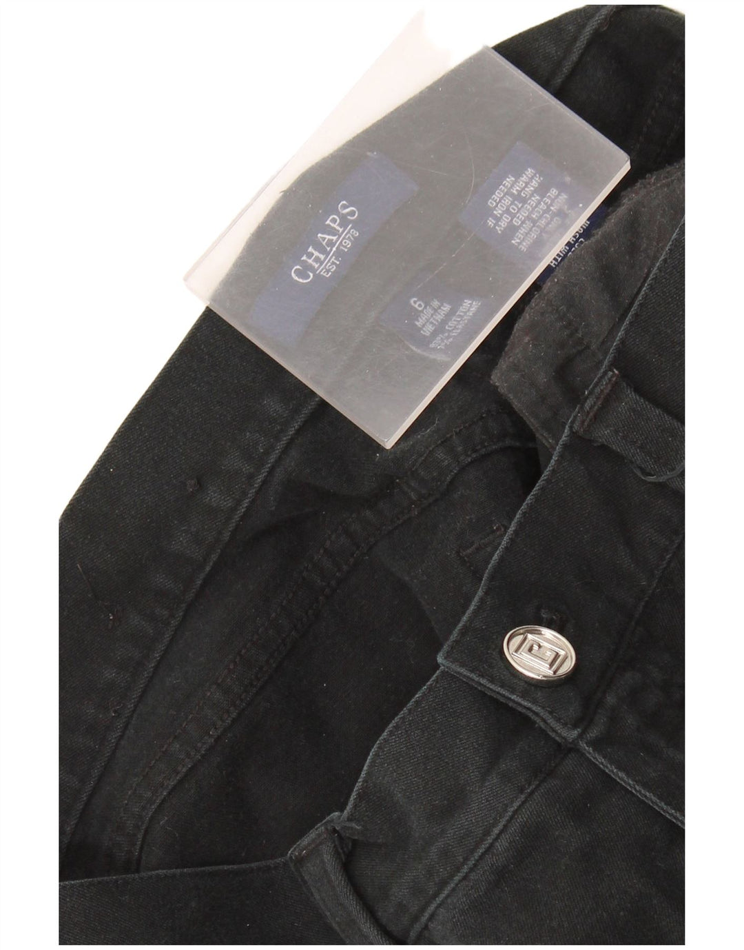 CHAPS Pantalones casuales rectos para mujer US 6 Medium W30 L30 Algodón negro