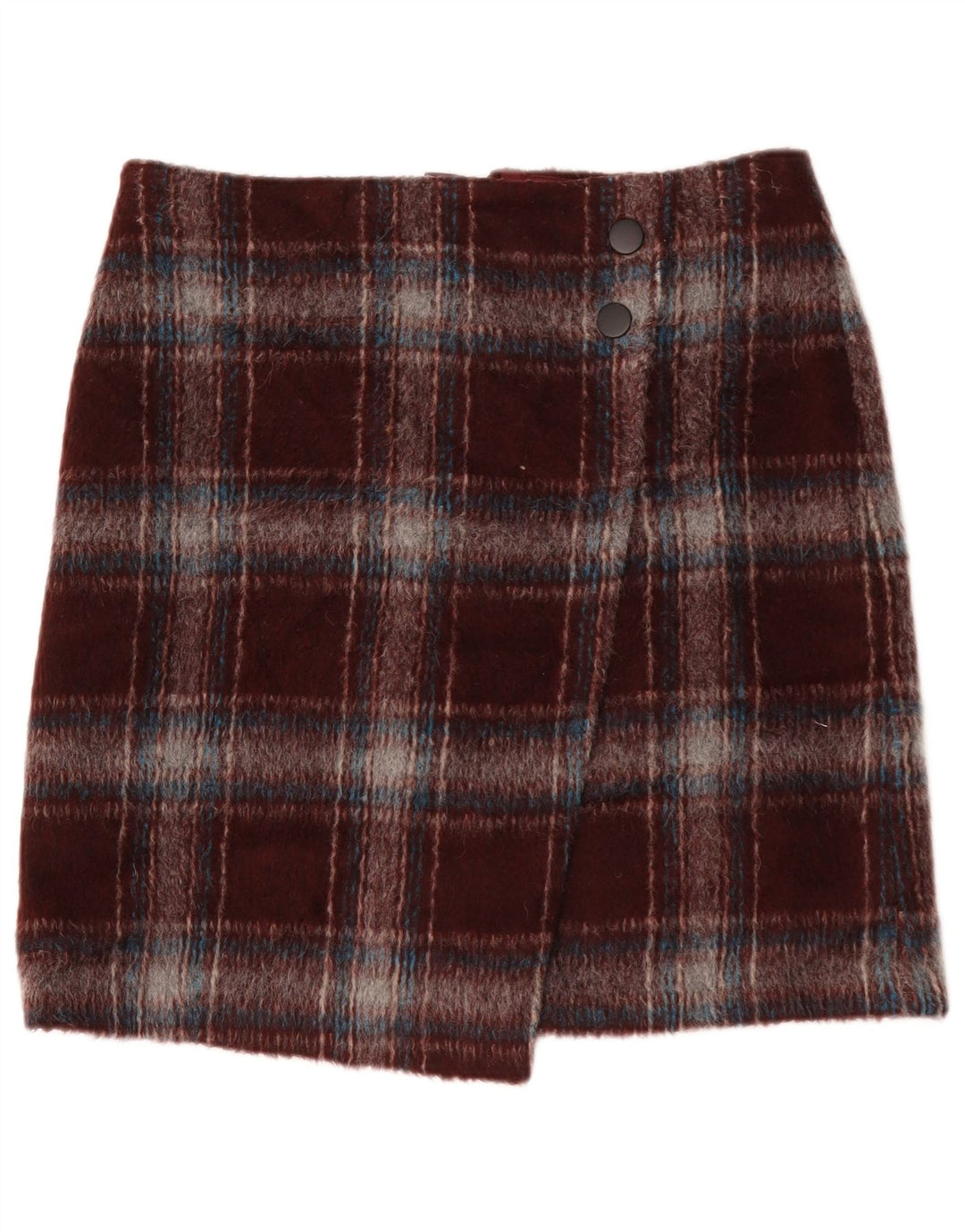 Marks & Spencer Minifalda para mujer UK 14 Large W34 Poliéster a cuadros burdeos