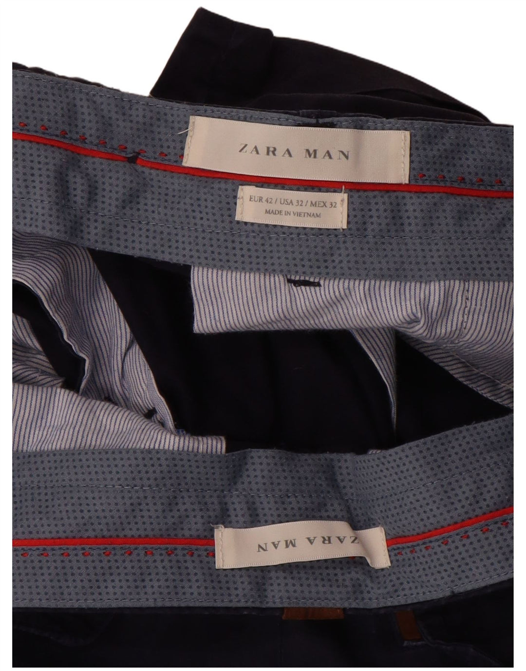 Zara Mens Chino Shorts EU 42 Large W32 Azul Marino