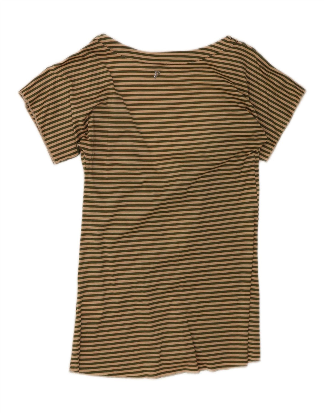 Dondup Blusa con lazo frontal para mujer UK 10 Small Beige Algodón a rayas