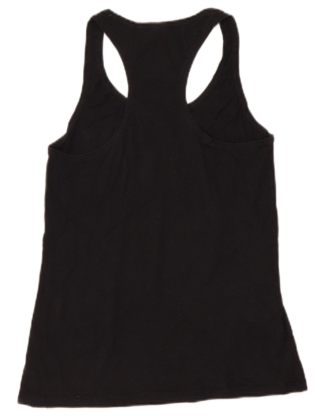 Benetton Camiseta Sin Mangas Mujer UK 42 Mediano Negro Algodón