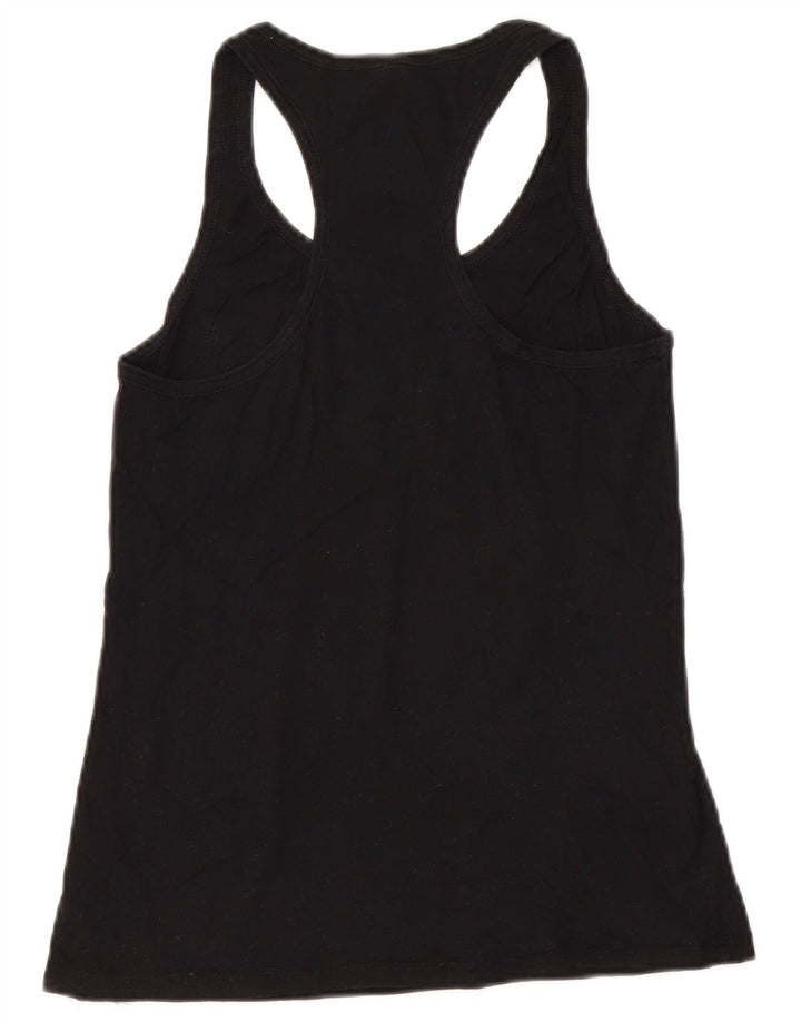 Benetton Camiseta Sin Mangas Mujer UK 42 Mediano Negro Algodón