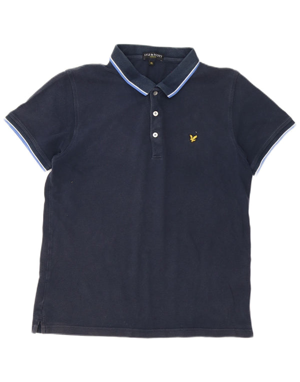 Lyle & Scott Polo Hombre XL Algodón Rayas Azul Marino